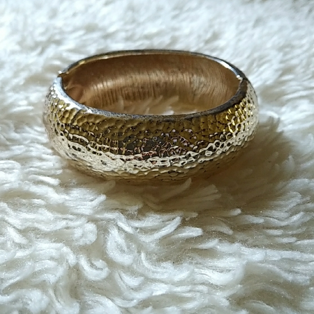 Silver hammered cuff